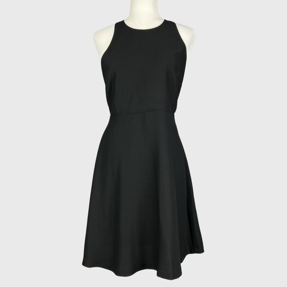 Banana Republic Black Sleeveless Fit Flare Dress Back Cutout size 4 - Picture 1 of 11